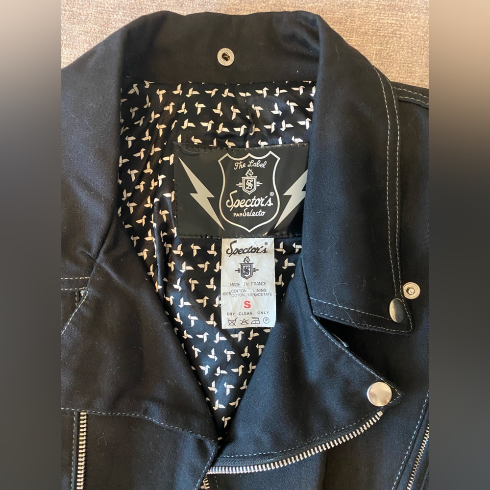 VINTAGE RARE 80s MOTO THE LABEL SPECTOR’S PAR SELECTO FRENCH BLACK JACKET SZ S - Picture 11 of 16